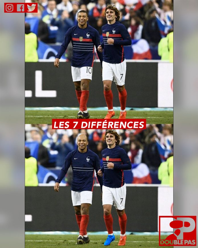 Les deux attaquants de l'équipe de France Mbappé et Griezmann