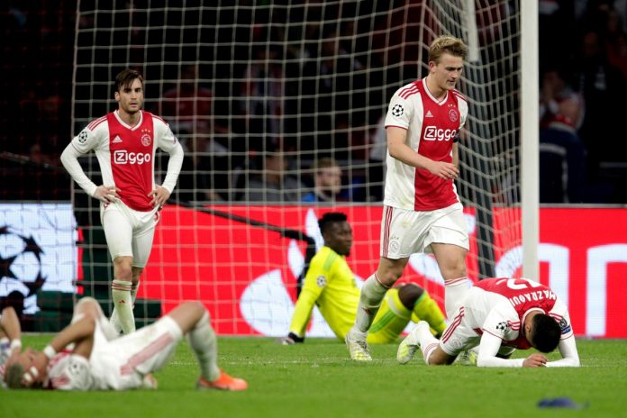 Les joueurs de l'Ajax Amsterdam à l'issue de l'élimination en demi-finale de la Ligue des champions, le 8 mai 2019.