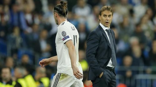 L'entraîneur Julen Lopetegui aux côtés de l'attaquant Gareth Bale